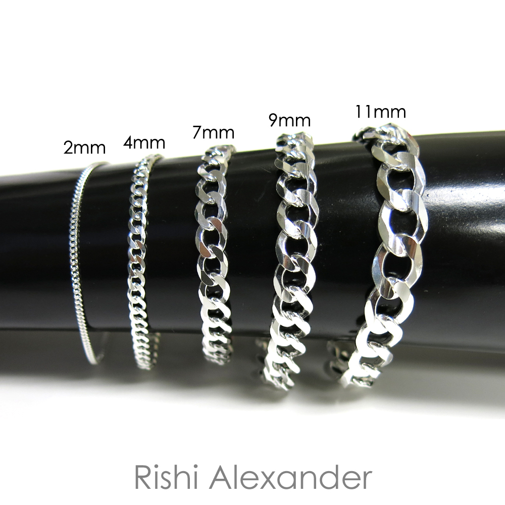925 Sterling Silver Curb Cuban Mens Womens Chain Bracelet .925 Italy All Sizes