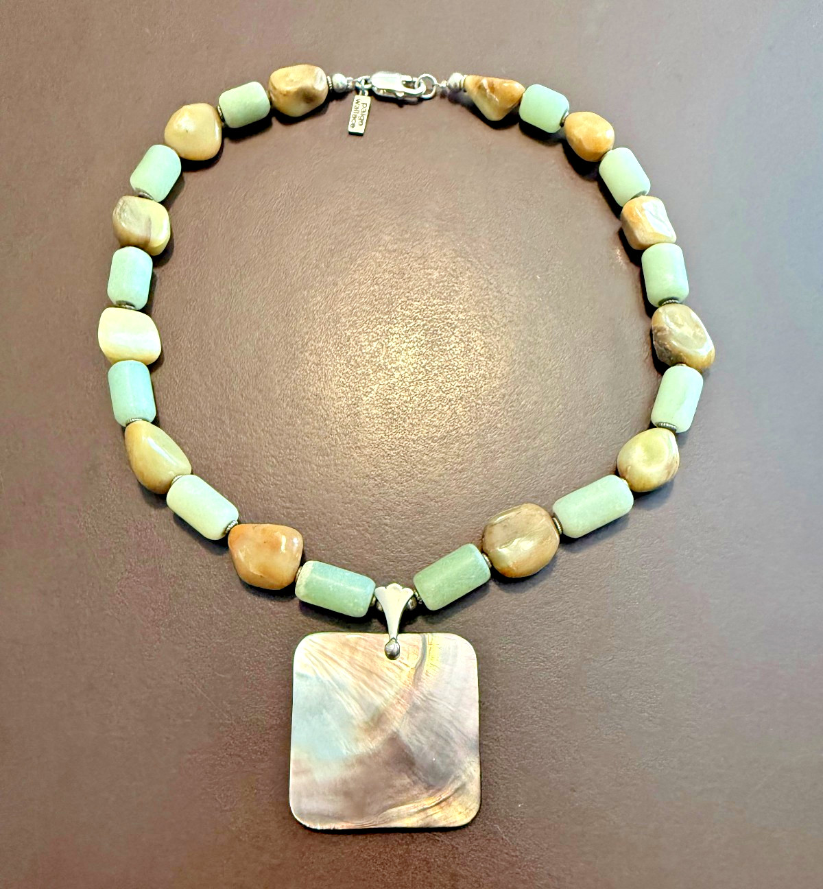 Paige Wallace for Marushka SS 925 Polished Stones Beaded Necklace – Signed