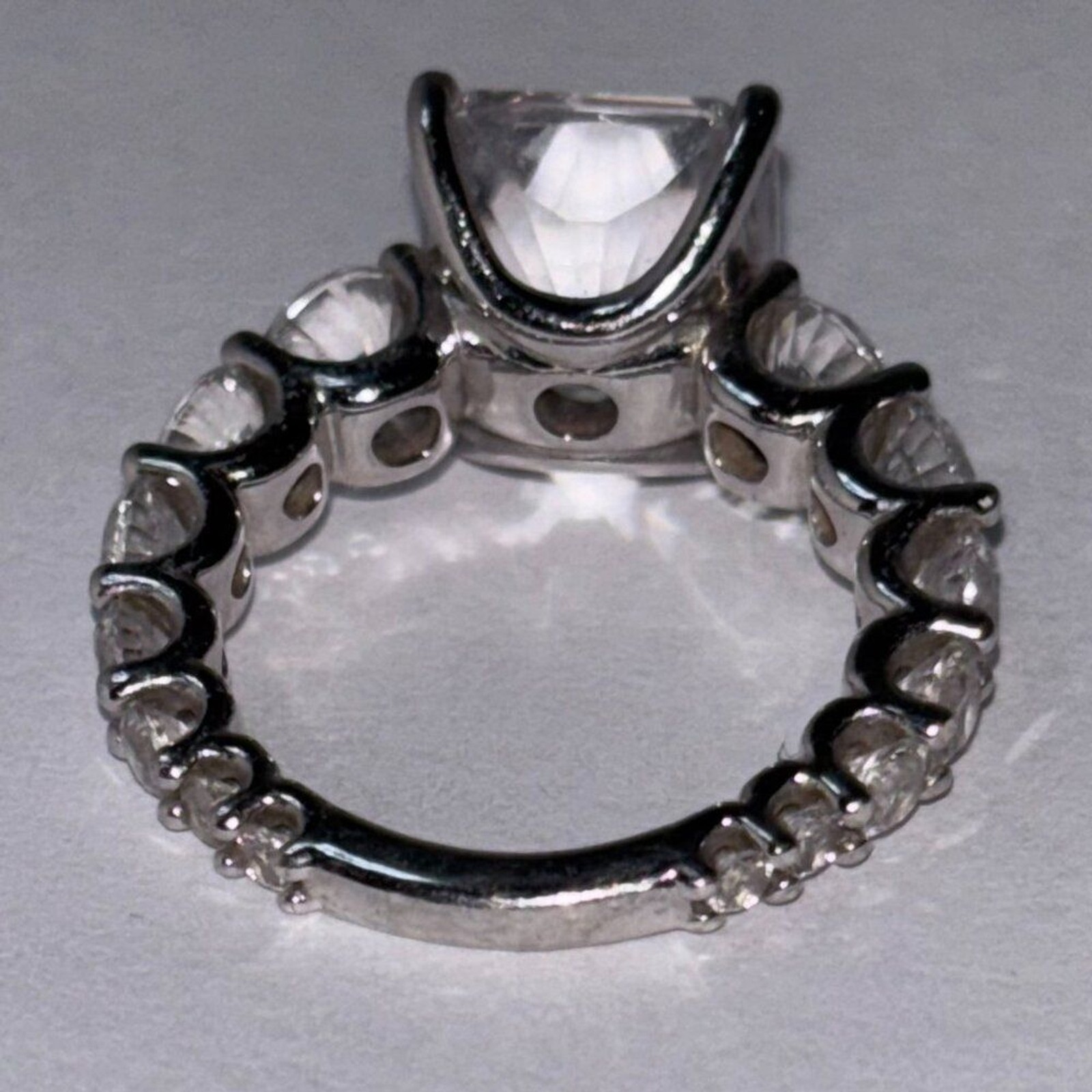 Platinum Clad® 925 Sterling Silver Cushion Cut CZ Engagement Ring Size 4