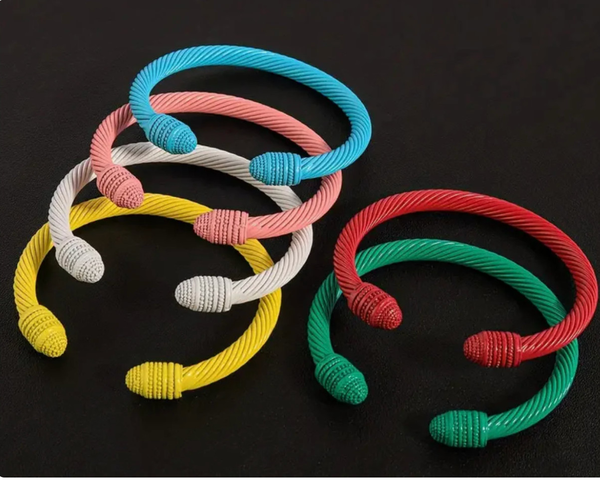 Pink stackable Style Adjustable Alloy cable cuff bracelet stackable must have