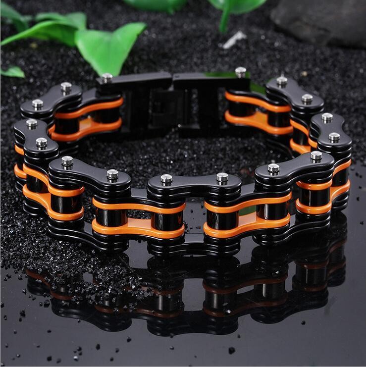 Mens Bracelets Biaker Motorcycle Chain Link Bracelet Punk Stainless Steel Gift