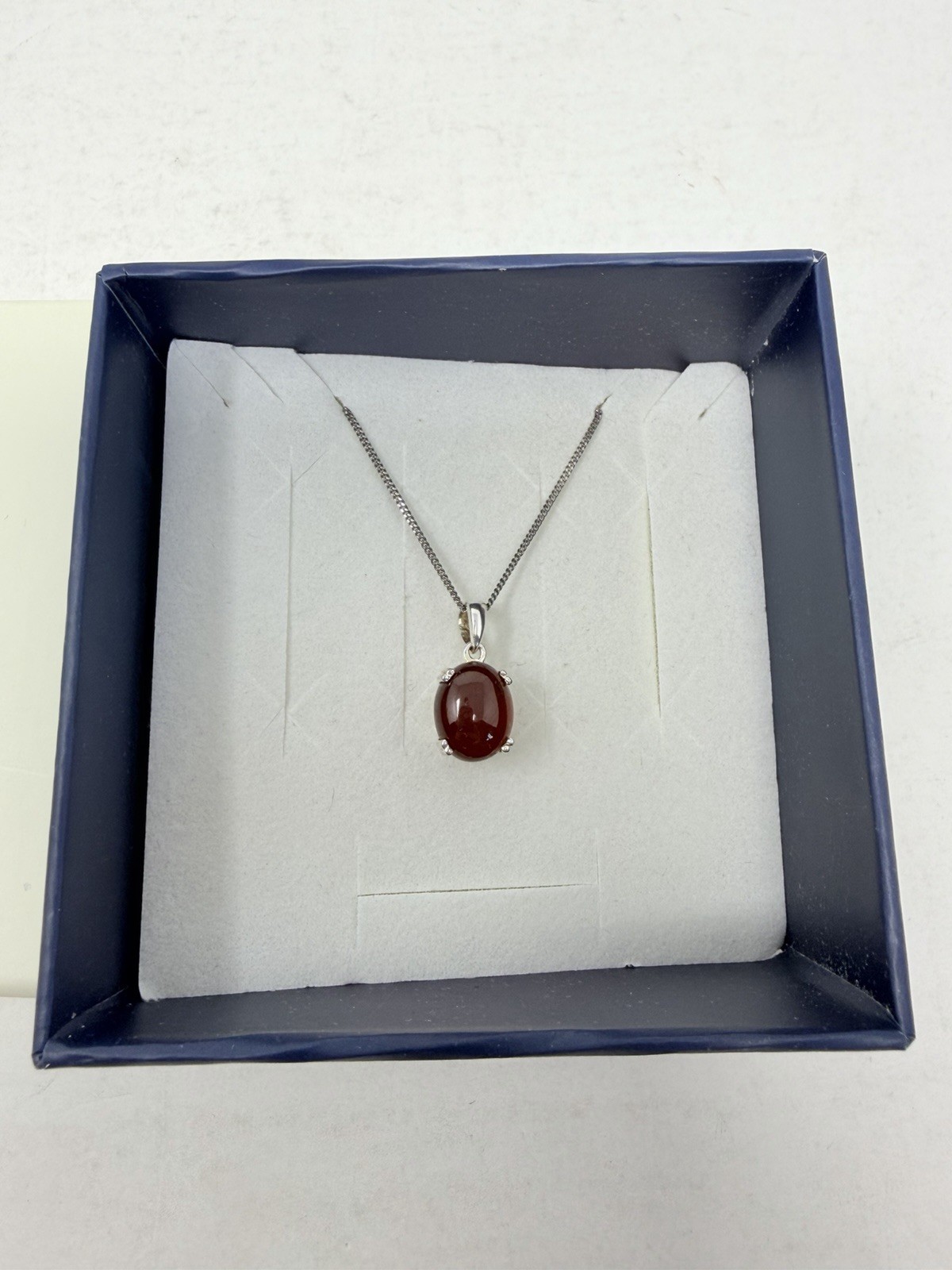 Shop LC Ratnapura Hessonite Garnet Oval Pendant with Chain Sterling Silver 5211