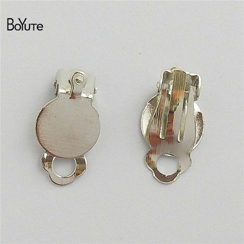 100pcs Metal Iron No Pierced Ear Clip Blank Base Diy Earrings Part Women Jewelry