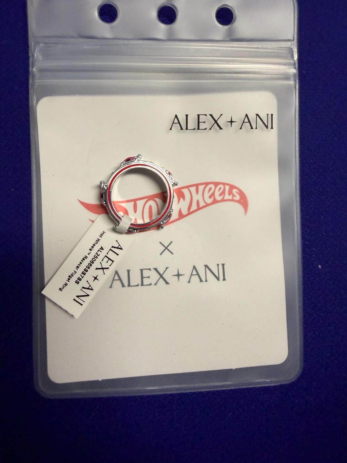 Alex And Ani Hot Wheels Fidget Ring Size 7 With Spinning Band NEW