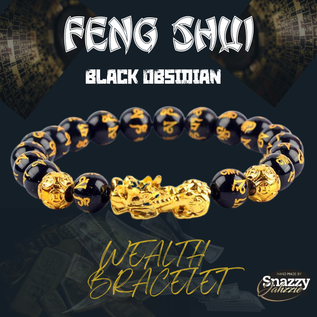 Feng Shui Black Obsidian Wealth Bracelet – Pixiu