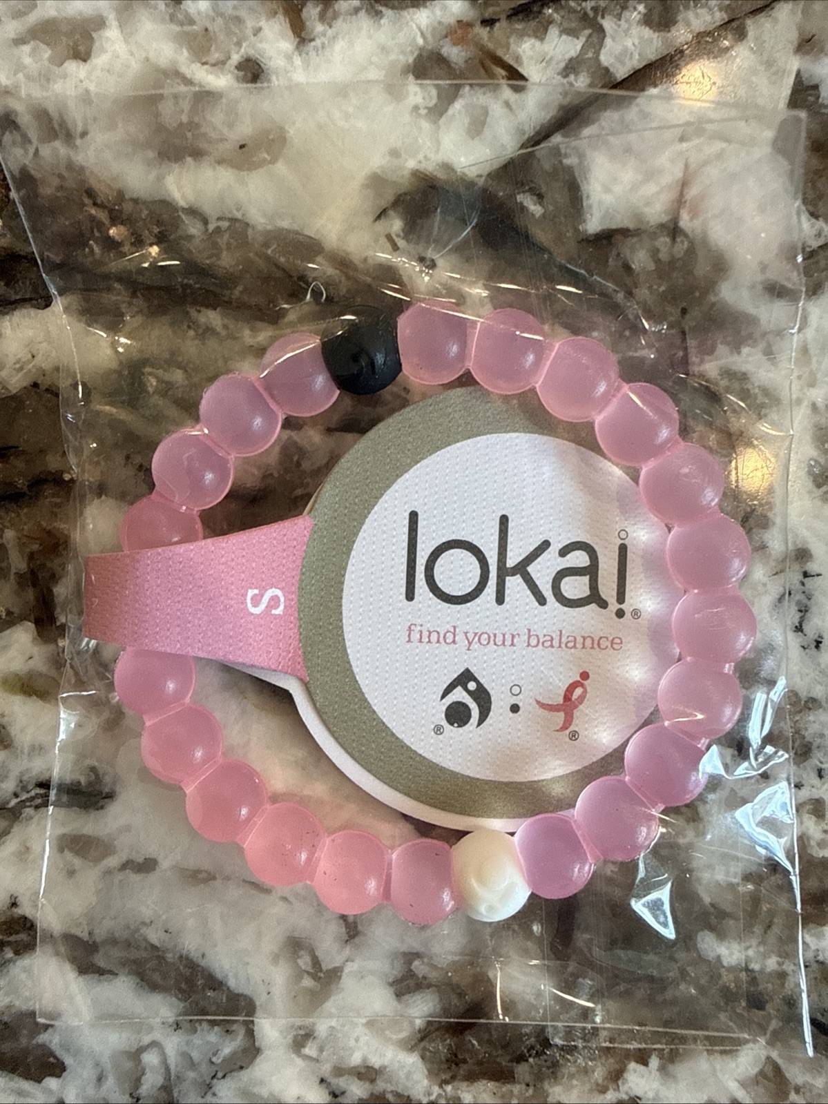 New Lokai Bracelet Pink Beads Breast Cancer Awarenes SMALL