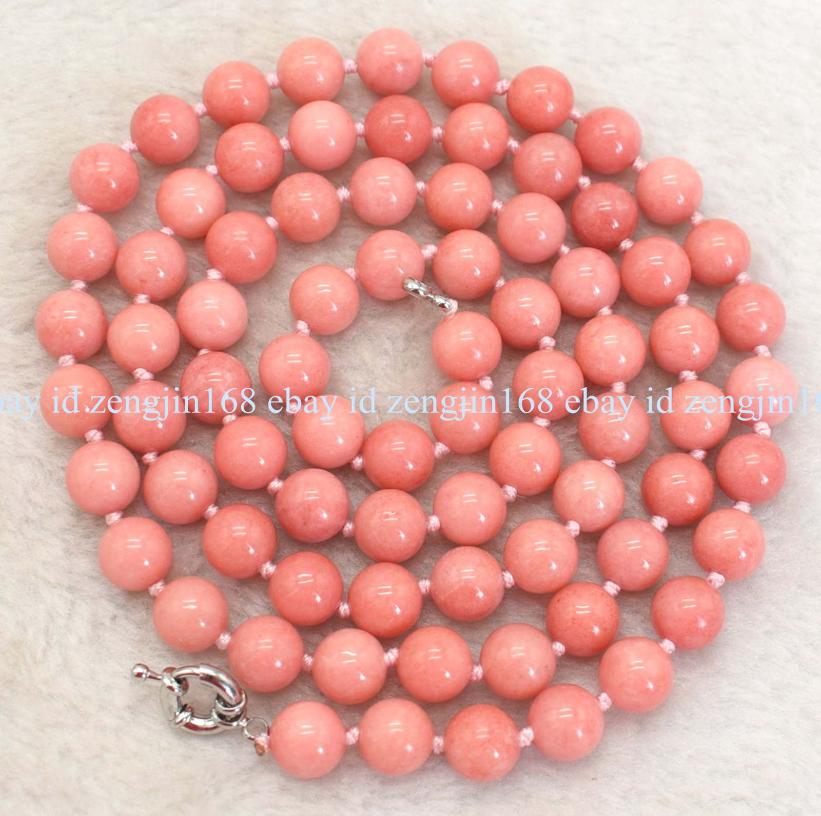Long 18-50 Inches 10mm Natural Pink Rhodochrosite Round Gemstone Beads Necklace