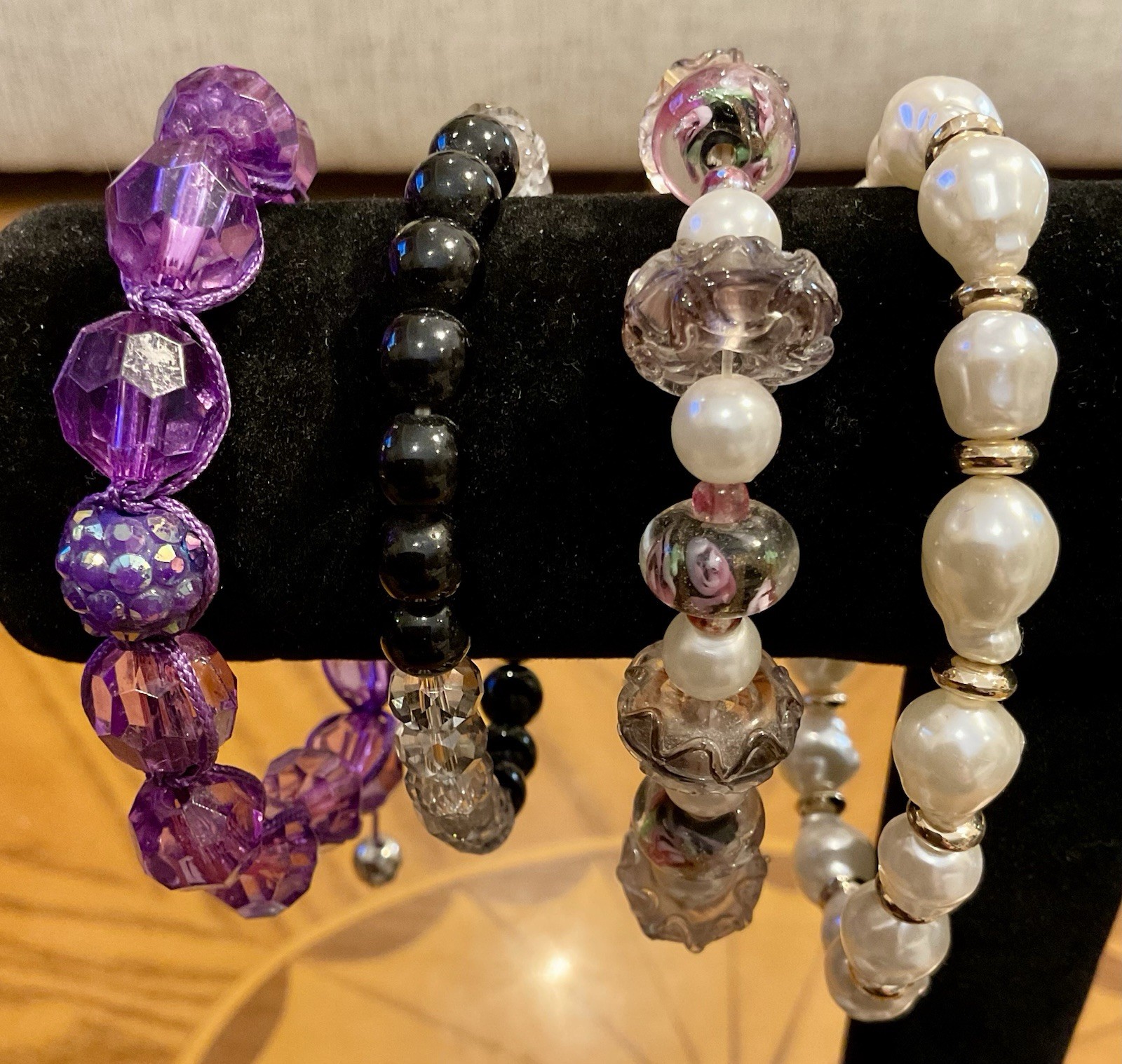 Lot of 38 Bracelets – Stretch Beaded, Wire Wrap, Multicolor, Mixed Materials
