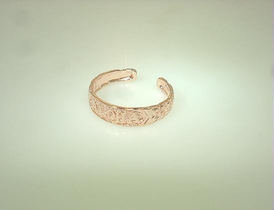 5.5mm Rose Gold Plated 925 STER Silver Hawaiian ALOHA Heritage Scrolls Toe Ring