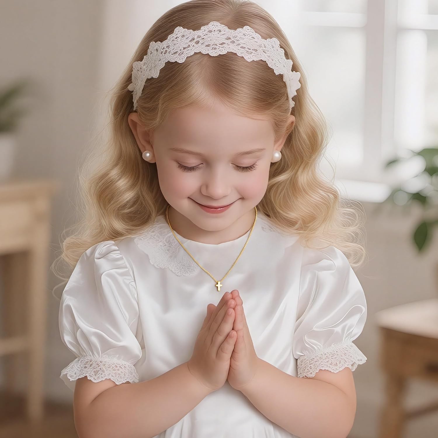 M MOOHAM Easter Basket Stuffers -Gifts for Kids Girls -Cross Necklace for Women
