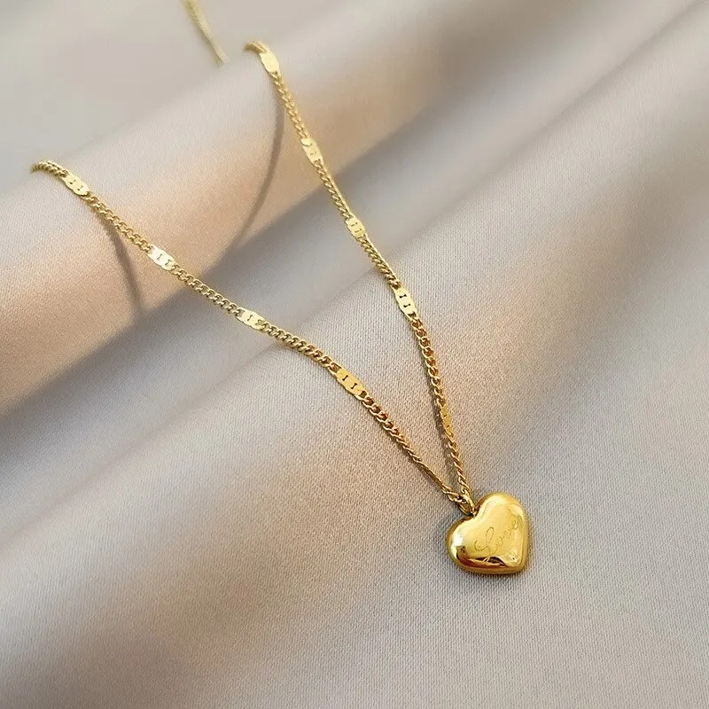 Women’s Fashion Jewelry Gold Heart Pendant Necklace 1-33