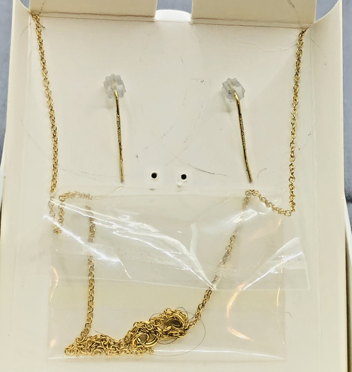 Vtg JCM Sterling Silver 925 & 18KT Gold Plate Dolphin Pendant Necklace and ERs