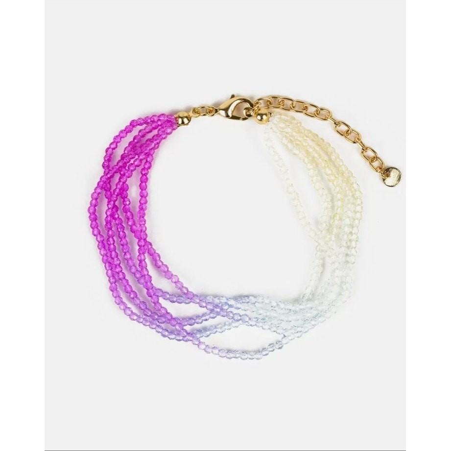 Neon Ombre Multi Layered Color Glass Bead Bracelet