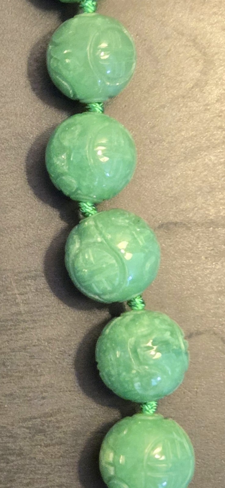 Green Jade Necklace Hand Knotted Choker