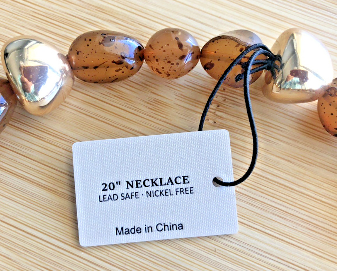 NWT Womens African Tribal Style Collar Necklace 20” Faux Amber + Free GiftBox$89