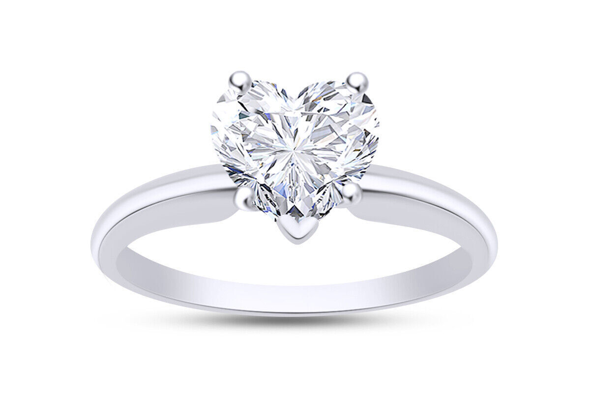 5 Ct Anniversary Solitaire Ring Heart Cut Simulated Diamond Sterling 925