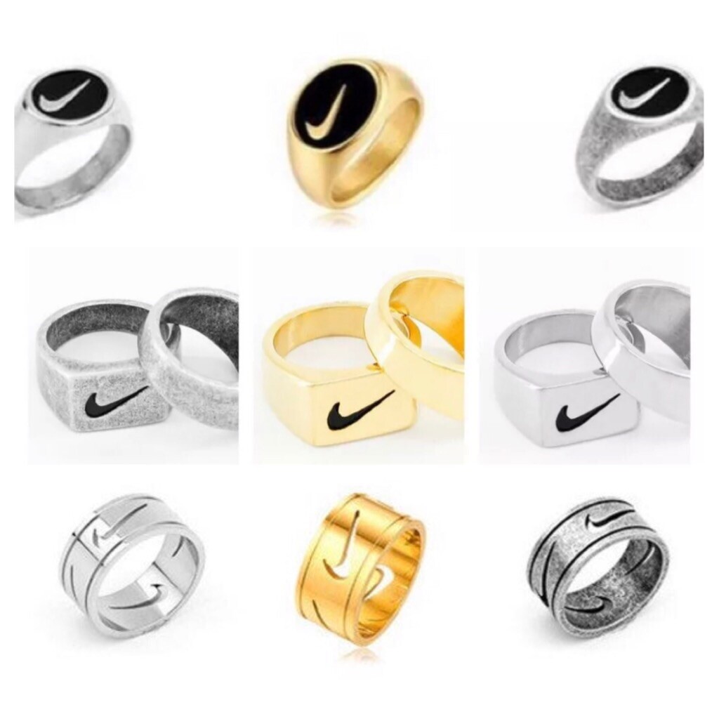 NIKE Swoosh Logo Metal Ring 3 Styles 4 Sizes