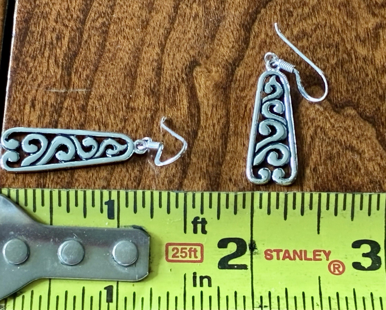 Int. Bullion & Metal Brokers 925 Sterling Swirl Cut Out Pattern 1.75″ Earrings