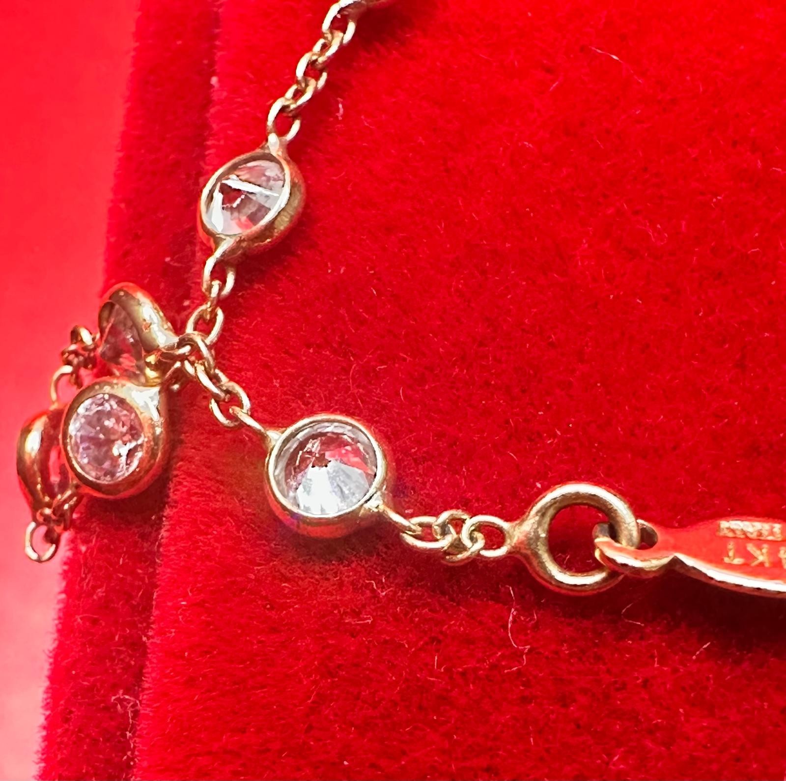 14k Gold Bezel Necklace-Cubic Zirconia