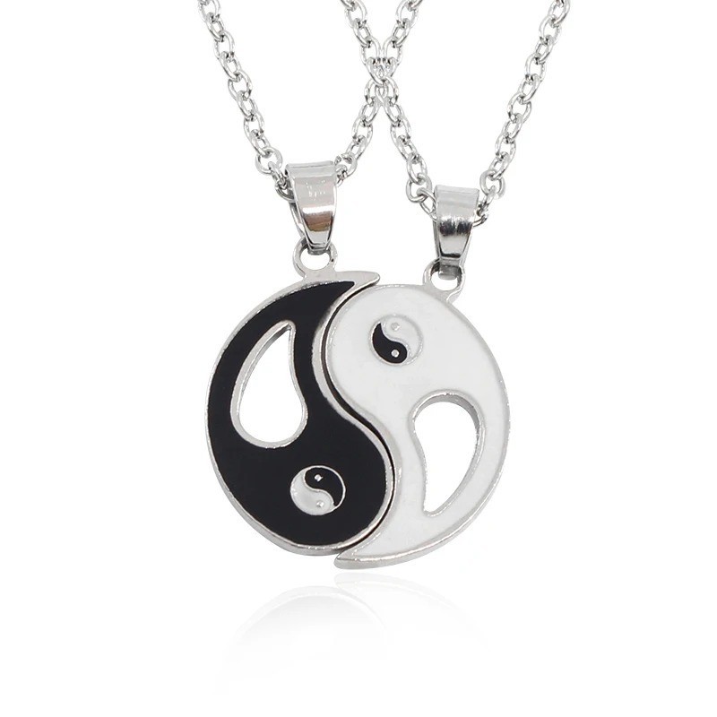 Stainless Steel I Love You Heart His Her Couple Pendant Necklace