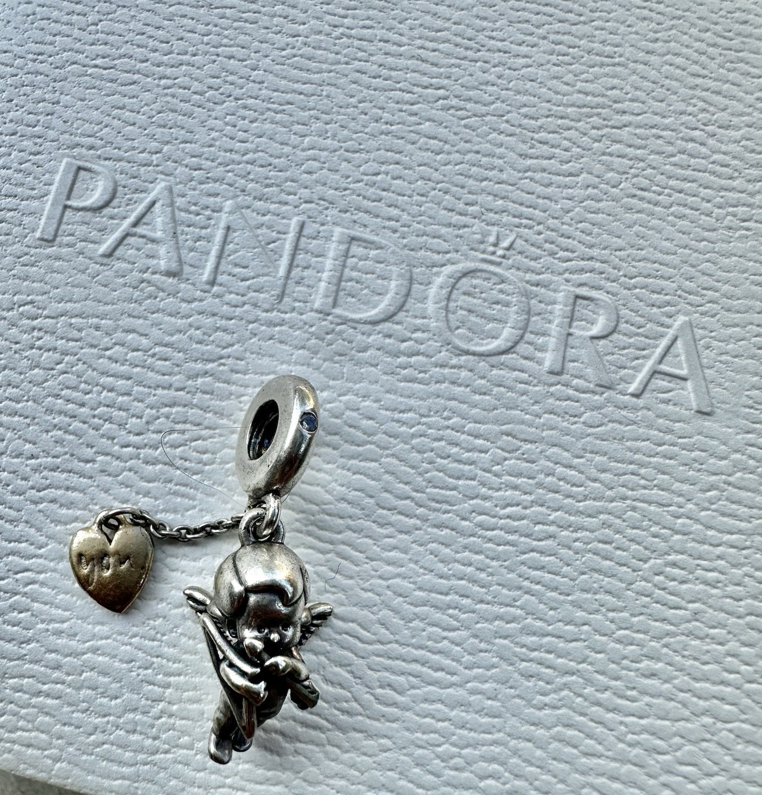 Pandora Shine Cupid & You Dangle Charm (Item #767796CZ). RETIRED PIECE