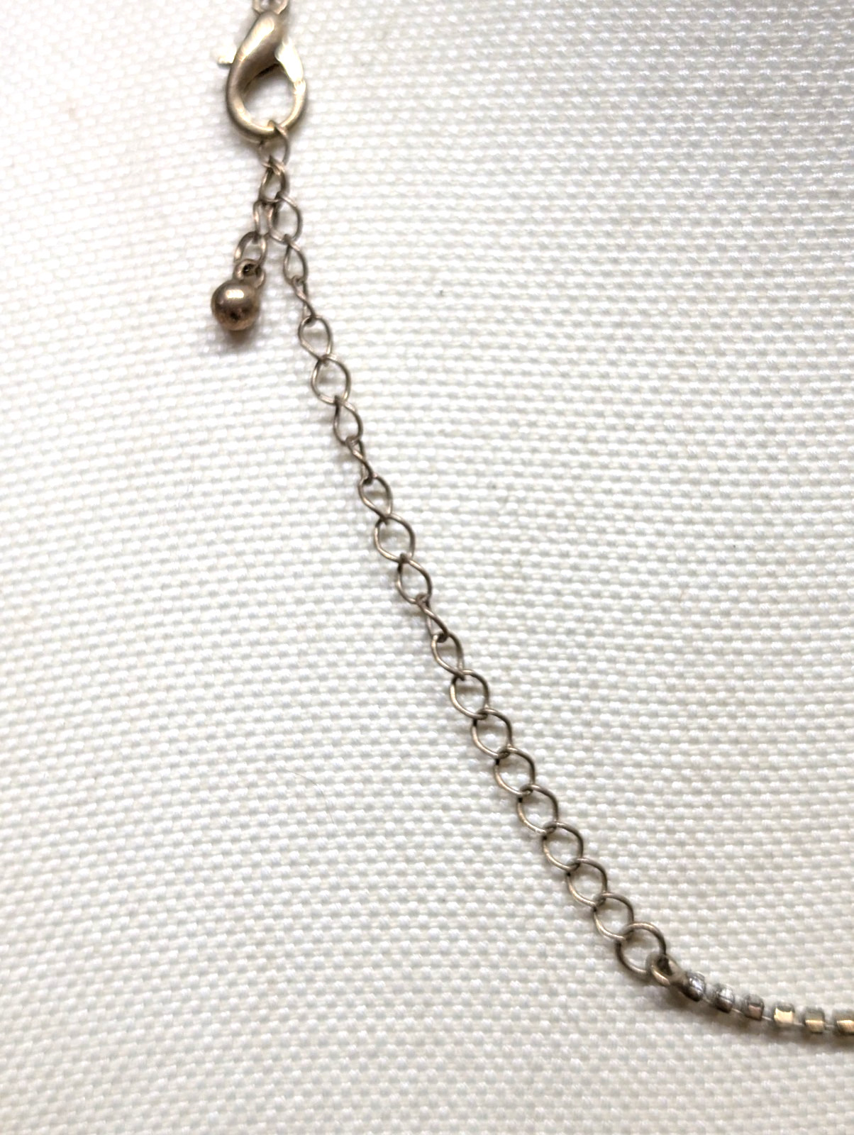 Full Multiple Rhinestone Tear Drops Silver Tone Necklace