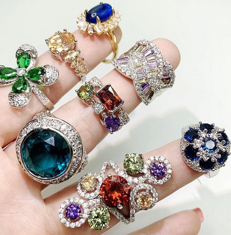 20Pcs Mixed Crystal Rings Bulk Wholesale Fashion Jewelry For Women New US
