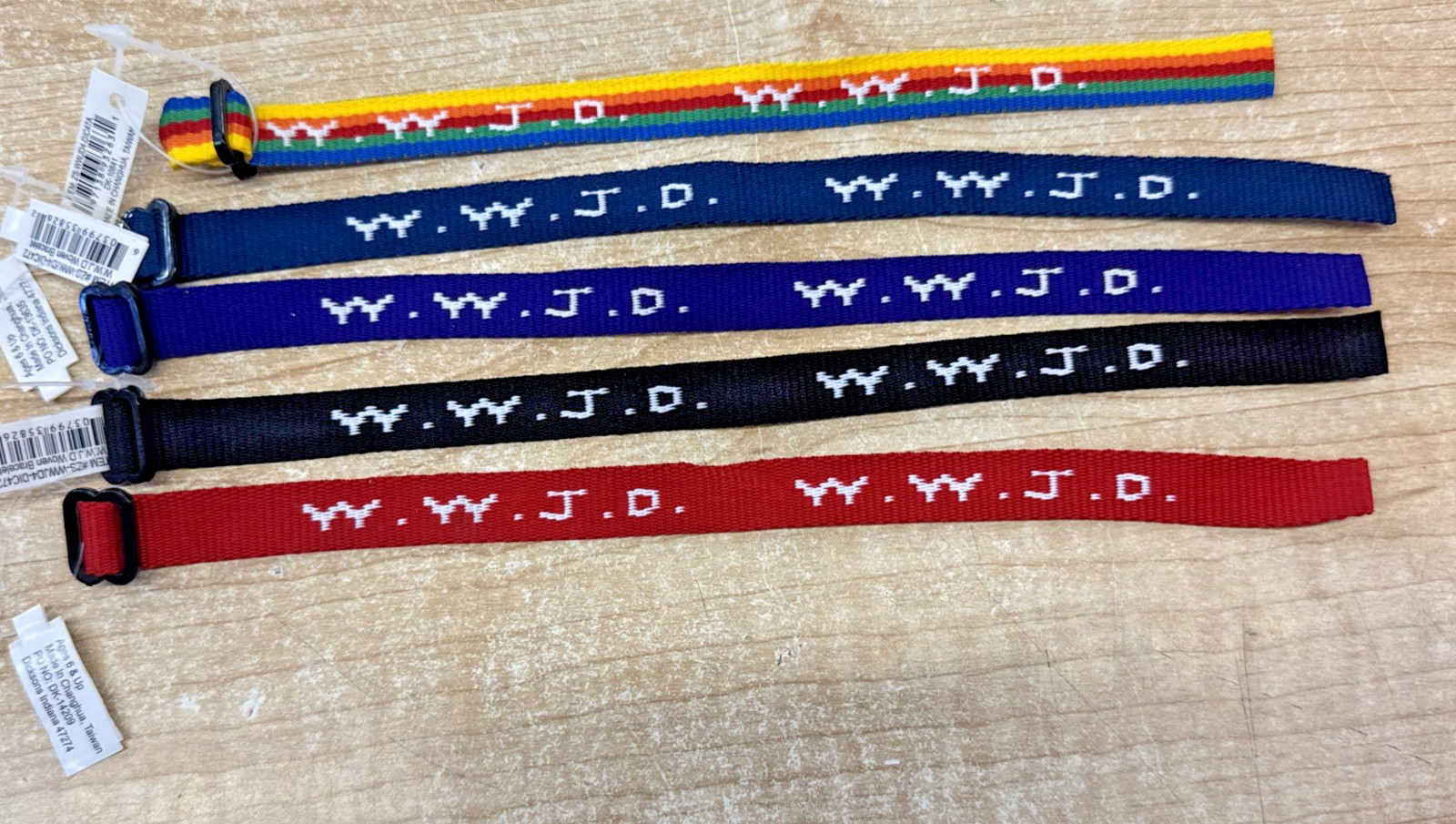 5PCS WWJD Adjustable Bracelets Pack Christian Gift What Would Jesus Do Bands A40