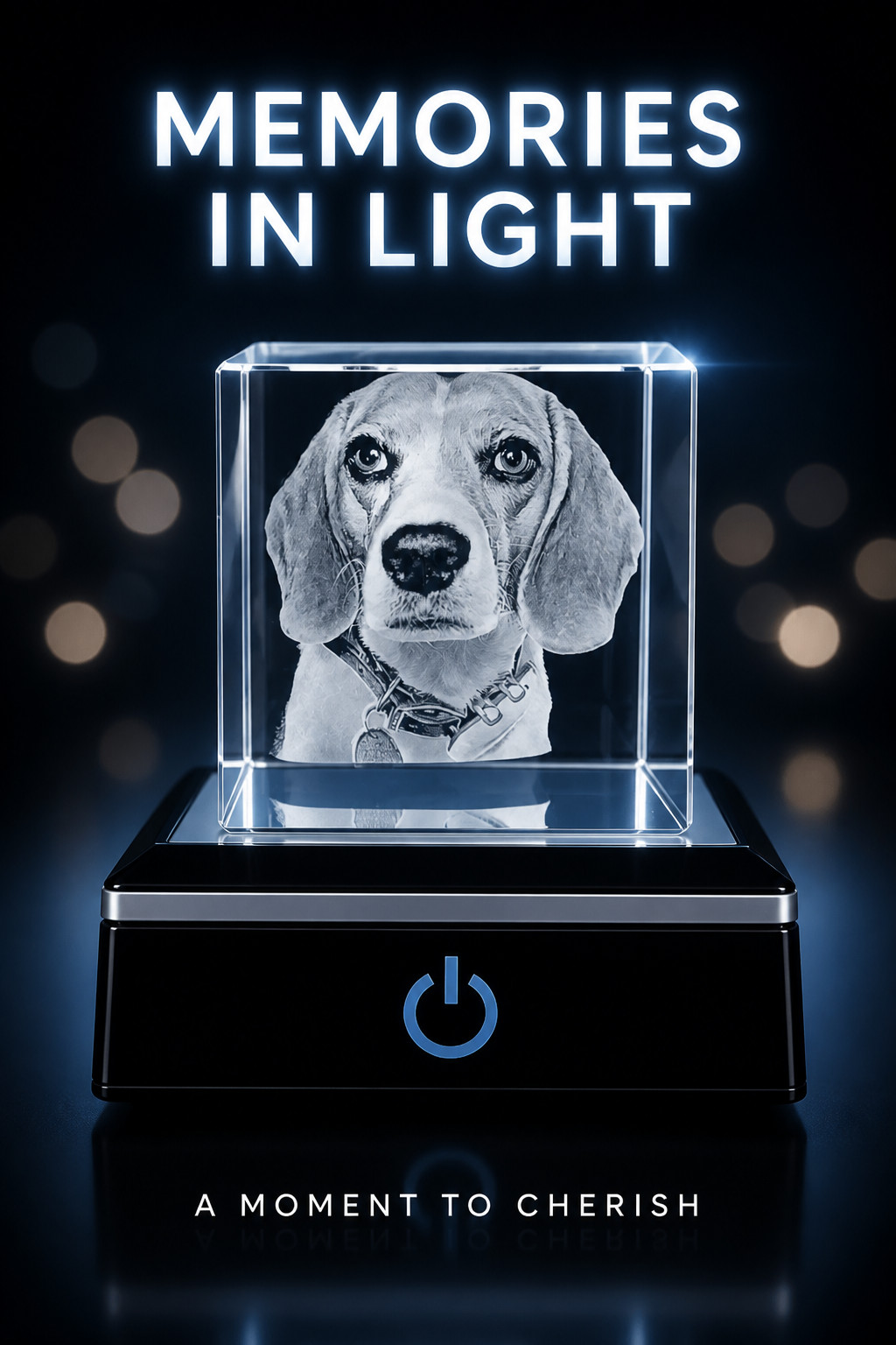 Crystal for Moms 3D engraved, your photo free LED light base