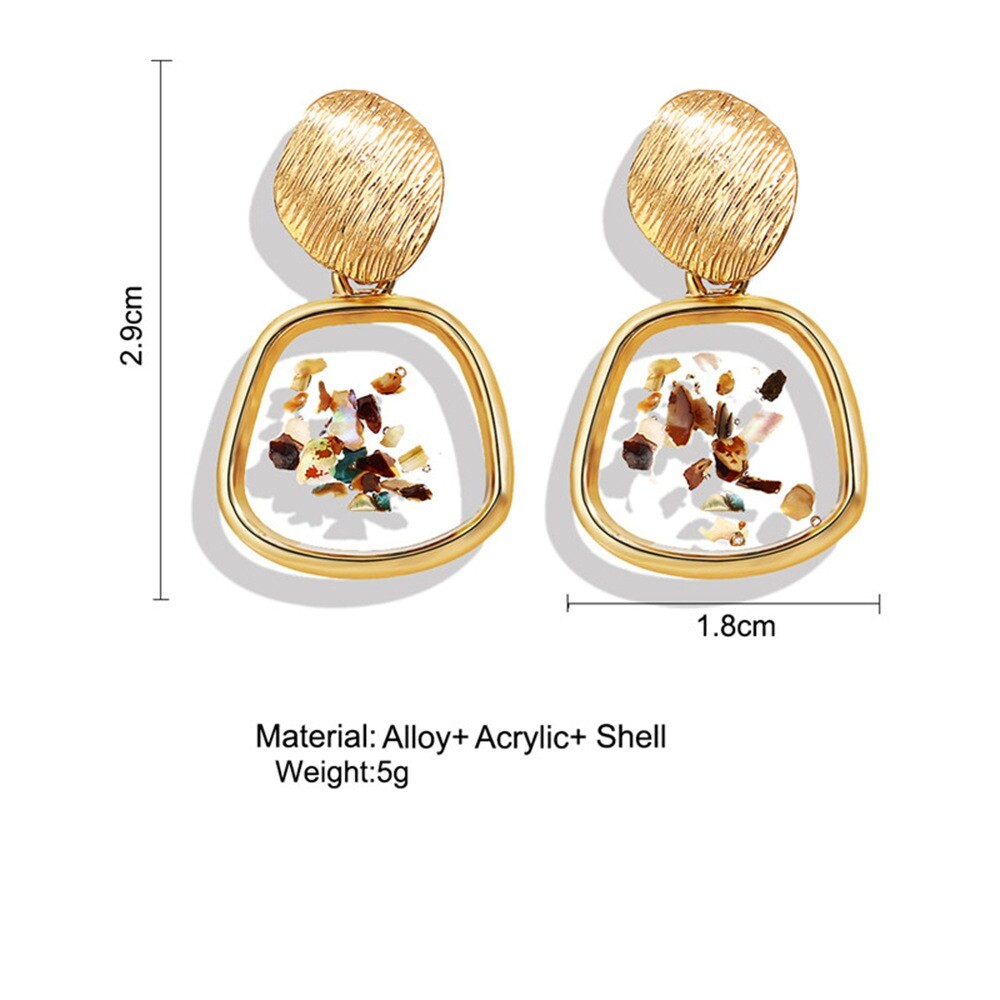 Fashion Geometric Irregular Shell Statement Acrylic Dangle Stud Earrings Jewelry