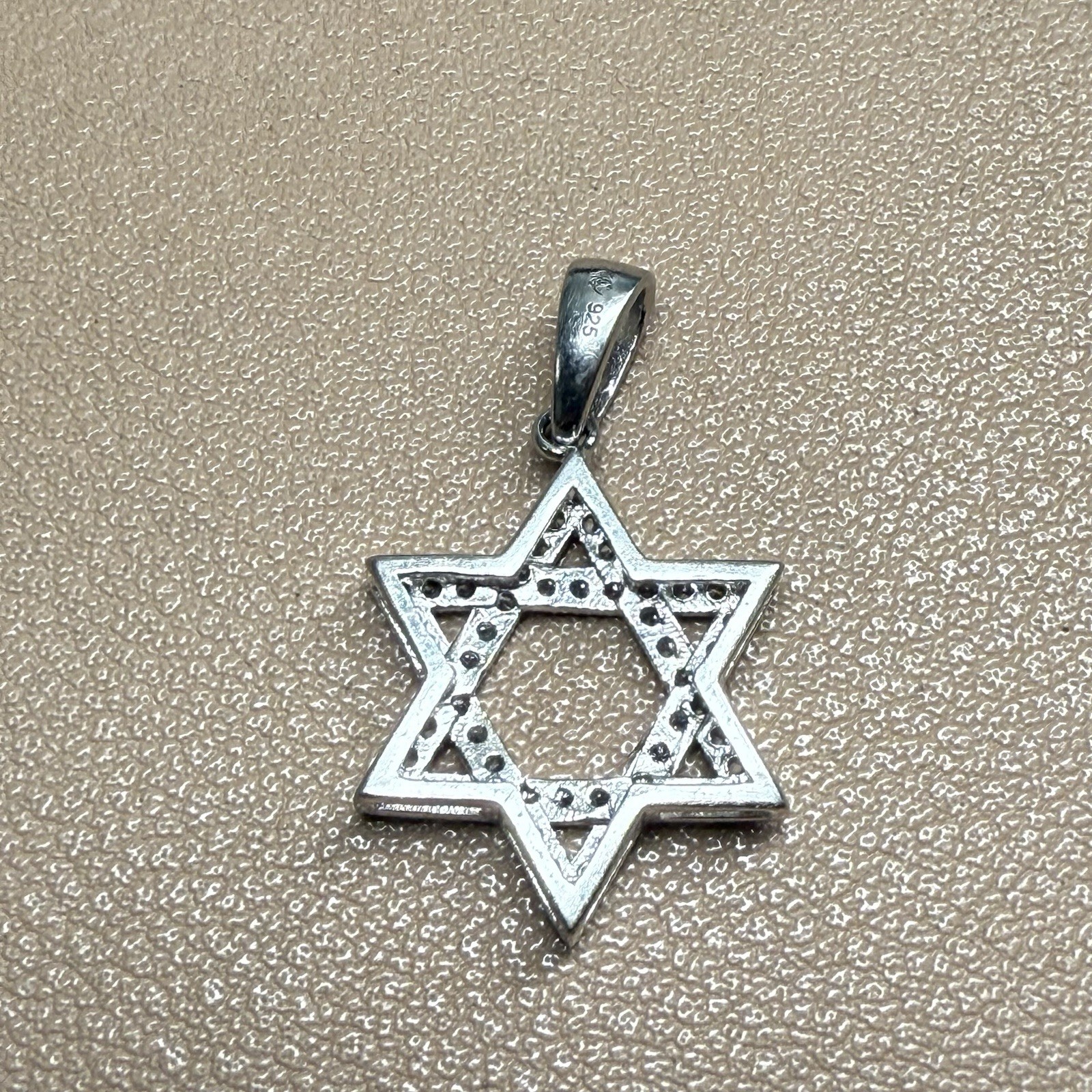 925 Sterling Silver Classic Jewish Star of David CZ Pendant 2.9mm Bail