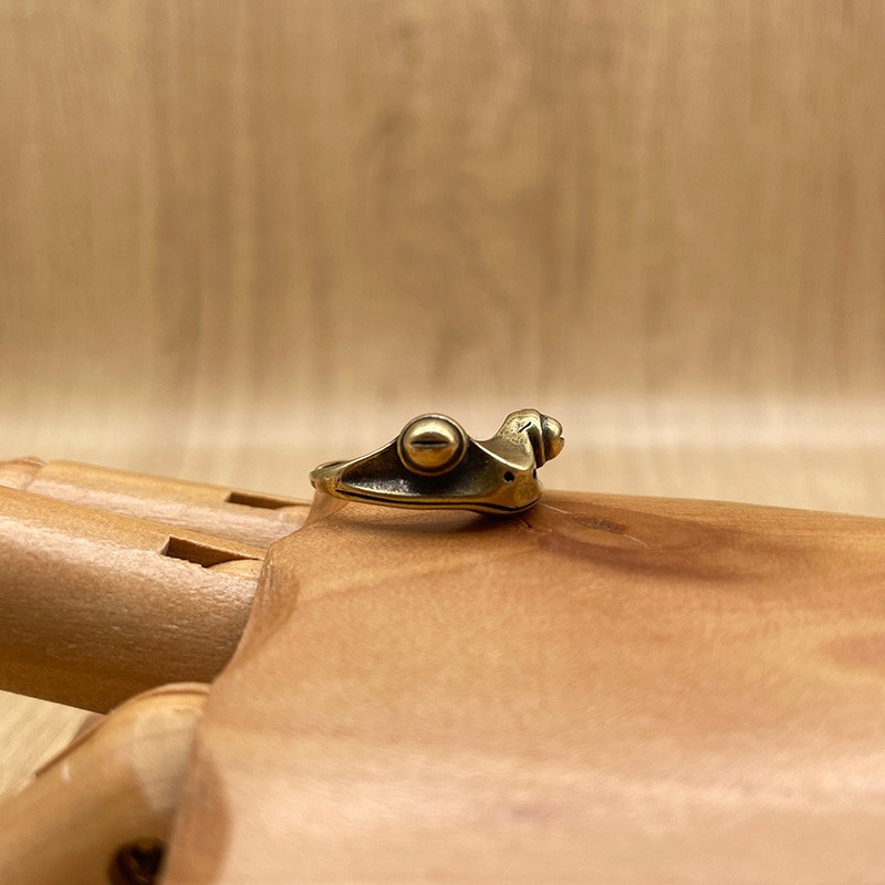 Brass Money Toad Ring Adjustable Frog Ring Vintage Animal Jewelry Gift