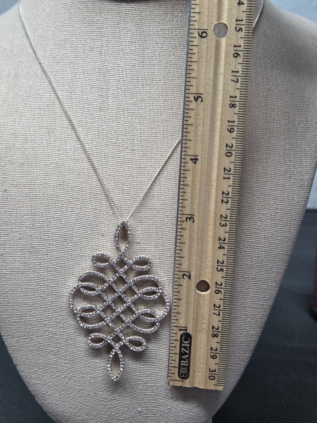 Brighton Illumina Ribbon Silver Plated Crystal Pave Statement Pendant Necklace
