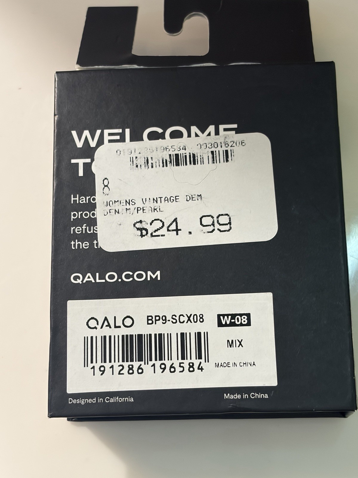QALO Stackable Silicone Band Ring Set Gray/White Size 8 7.5mm Signed