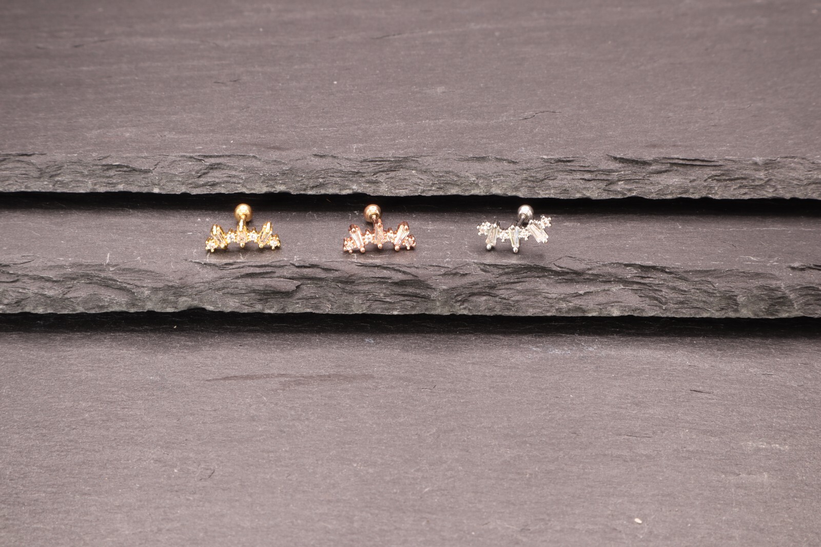 Beautiful Gold Silver Rose Cartilage Helix Conch Earrings Surgical steel B2