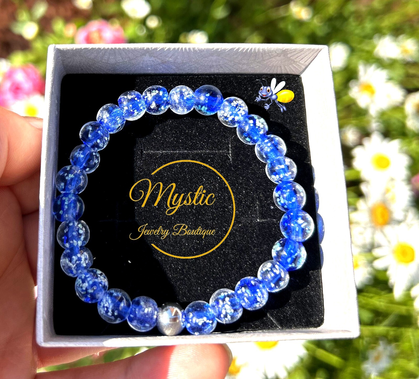 * New Colors * Mystic Firefly Bracelet Lampwork Luminous Glass Glow In The Dark