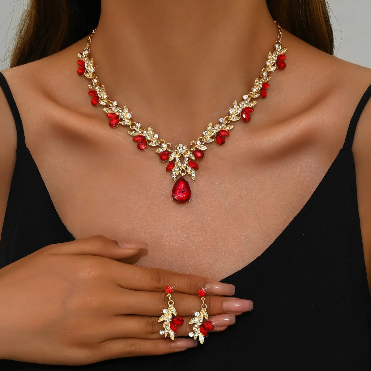 3pcs New Fashion Necklace Sets for Women Waterdrop Collar Choker Necklace