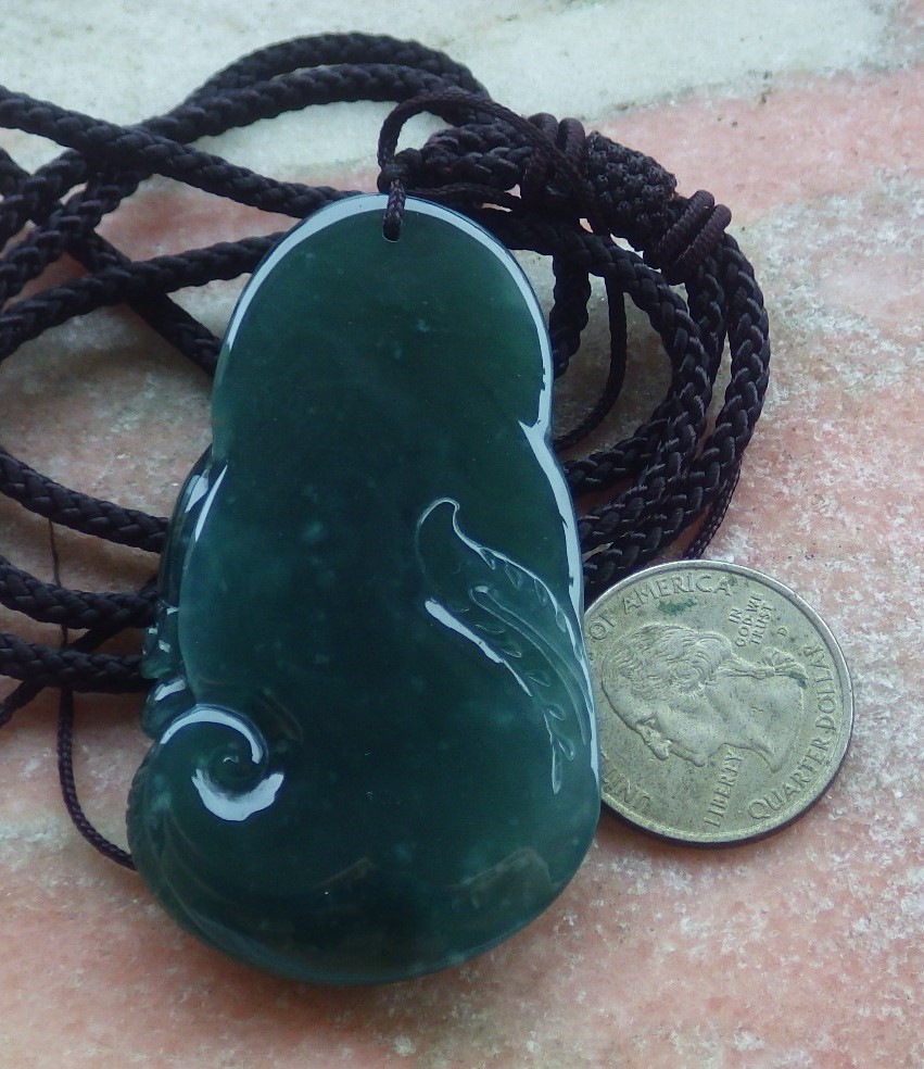 Video Certified Green Natural A Jade jadeite Pendant Phoenix 凤凰 132961