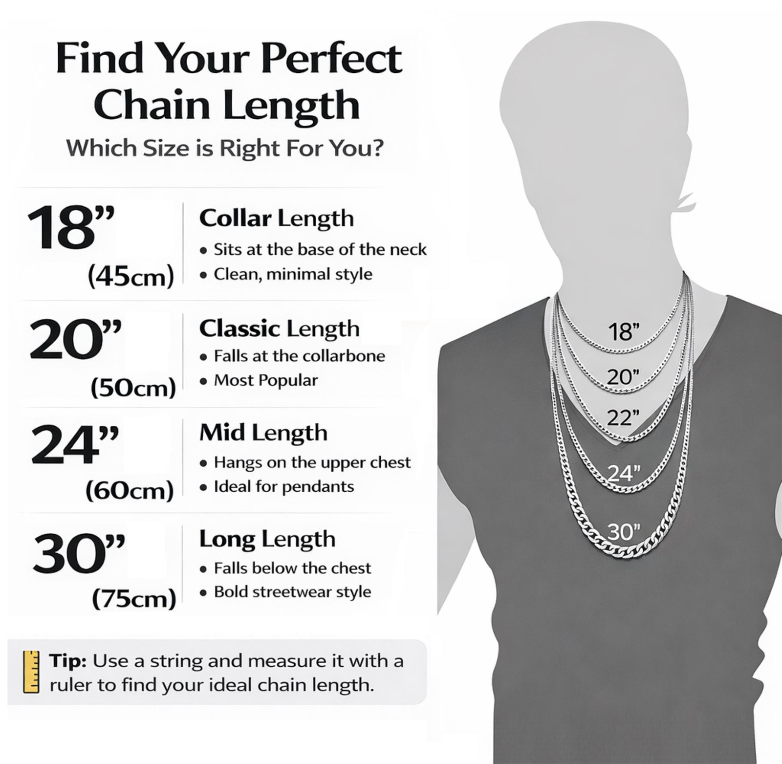 *UK* Men’s Black 316L Stainless Steel 3mm / 22 Inch Knot Twist Rope Necklace
