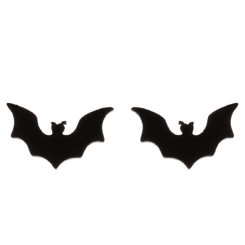 2pairs stainless steel Halloween Bat earrings, 4 colors Wholesale FJS103-388