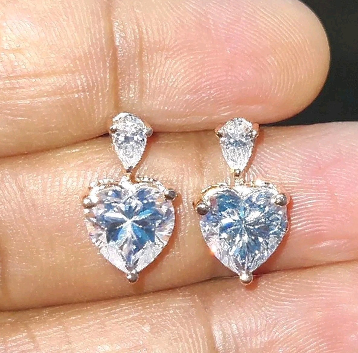 Gorgeous 10 Ct Certified Treated White Diamond Solitaire Earrings In 925 Silver