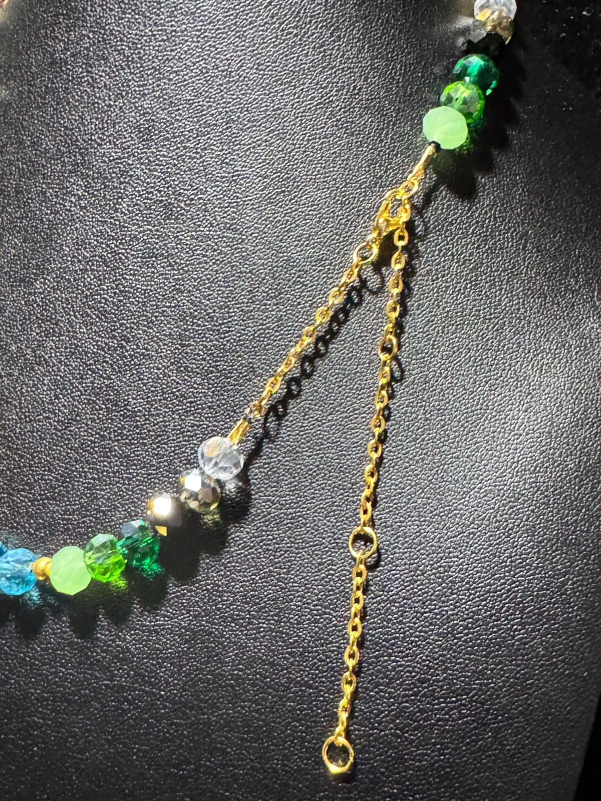 Multicolor 8mm Briolette Crystal Glass Faceted Rondelle Beaded Tennis Necklace