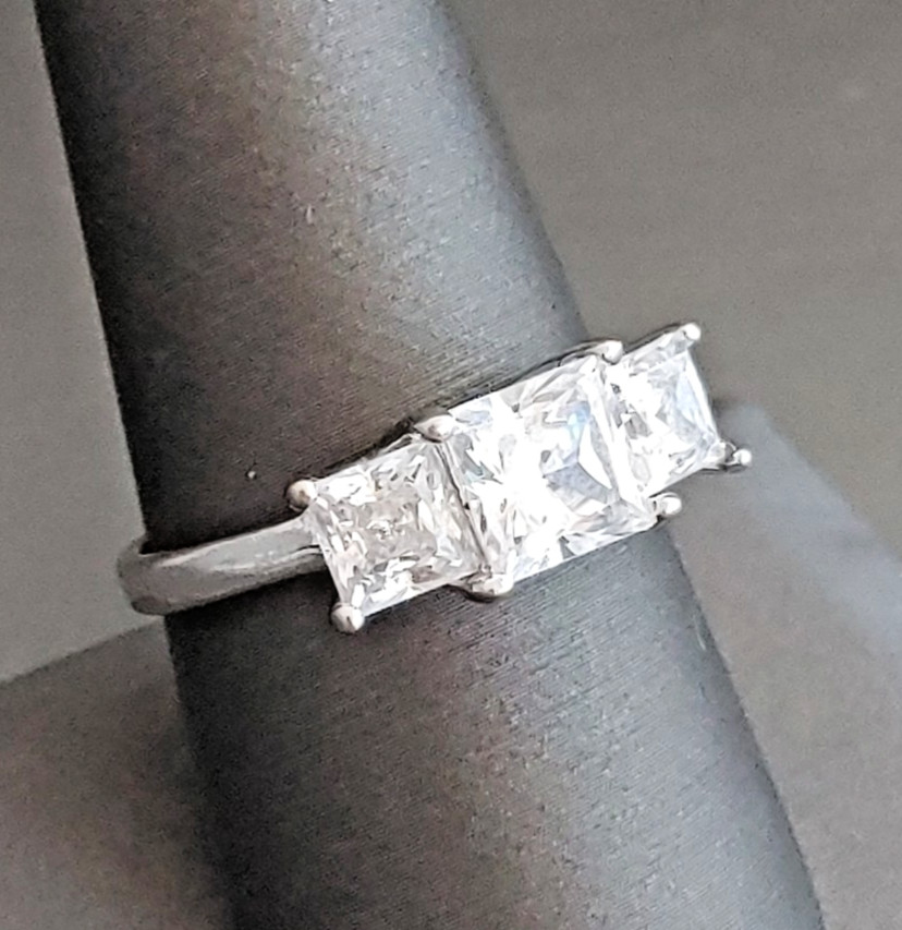 925 Sterling Silver CZ Engagement Ring Cubic Zirconia JCM Size 9