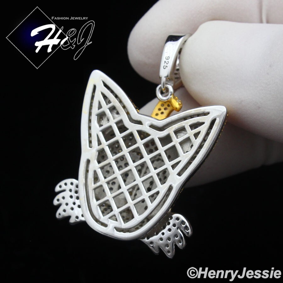 925 STERLING SILVER FULL ICY BLING CZ SONIC MILES TAILS PROWER PENDANT*SP399