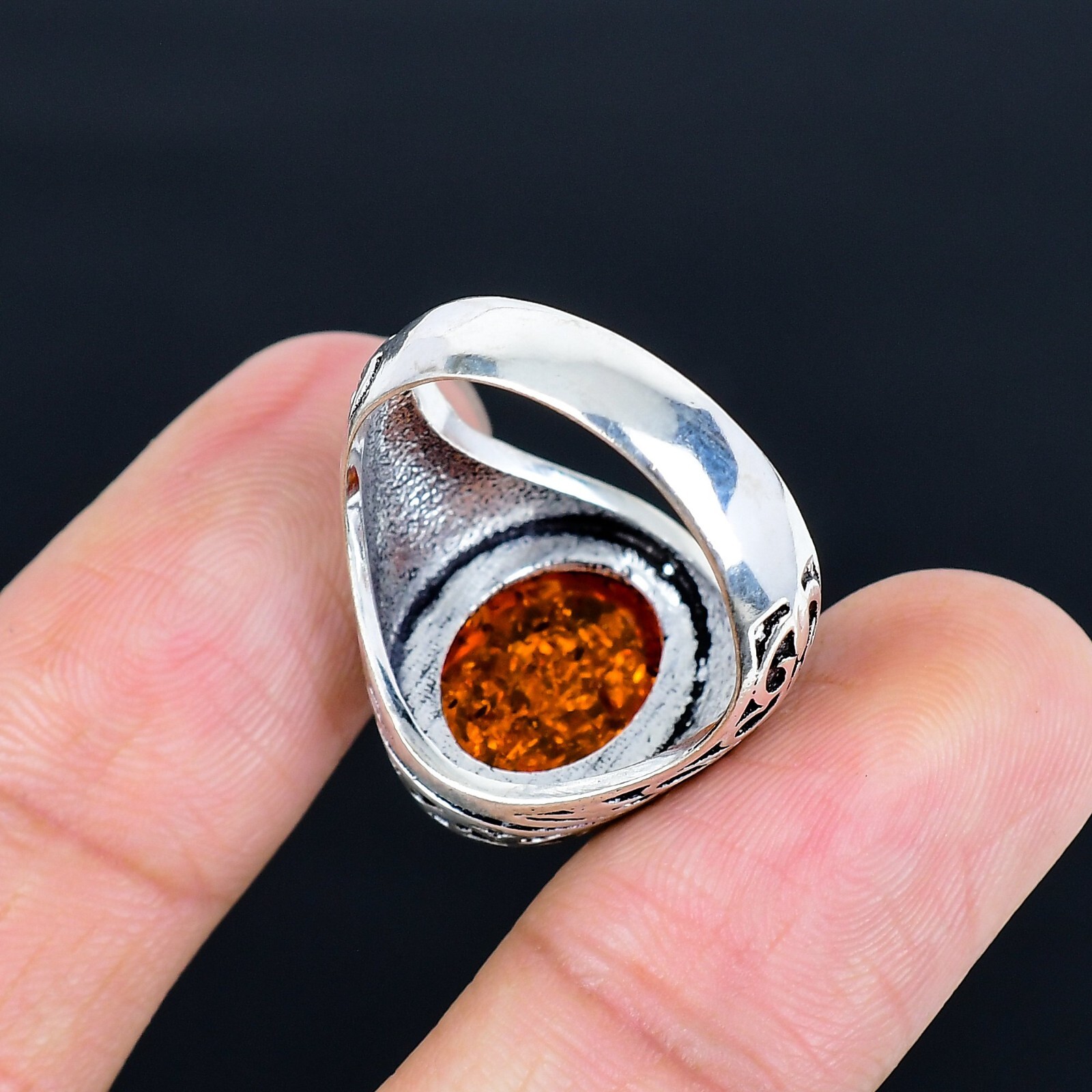 Amber Gemstone Ethnic Ottoman Arabic Style Ring All Size Available LG-1118