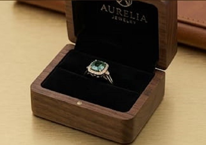 3Ct Cushion Simulated Green Sapphire/Diamond Promise Ring 14K Rose Gold Plated