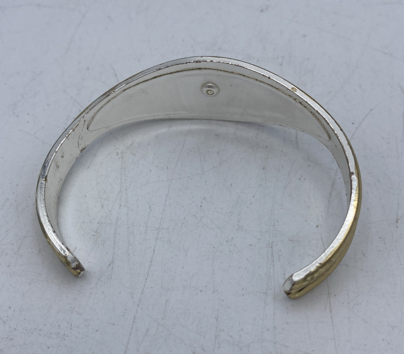 Silver Tone Gold And Copper Plated Highlights And A Very Small Diamond Ungraded