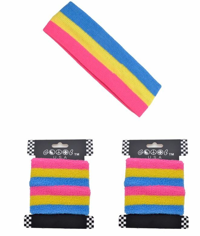 New Pansexual LGBT Gay Bi Pride Wrist Headband Band Sweat Loop Terry Wristband