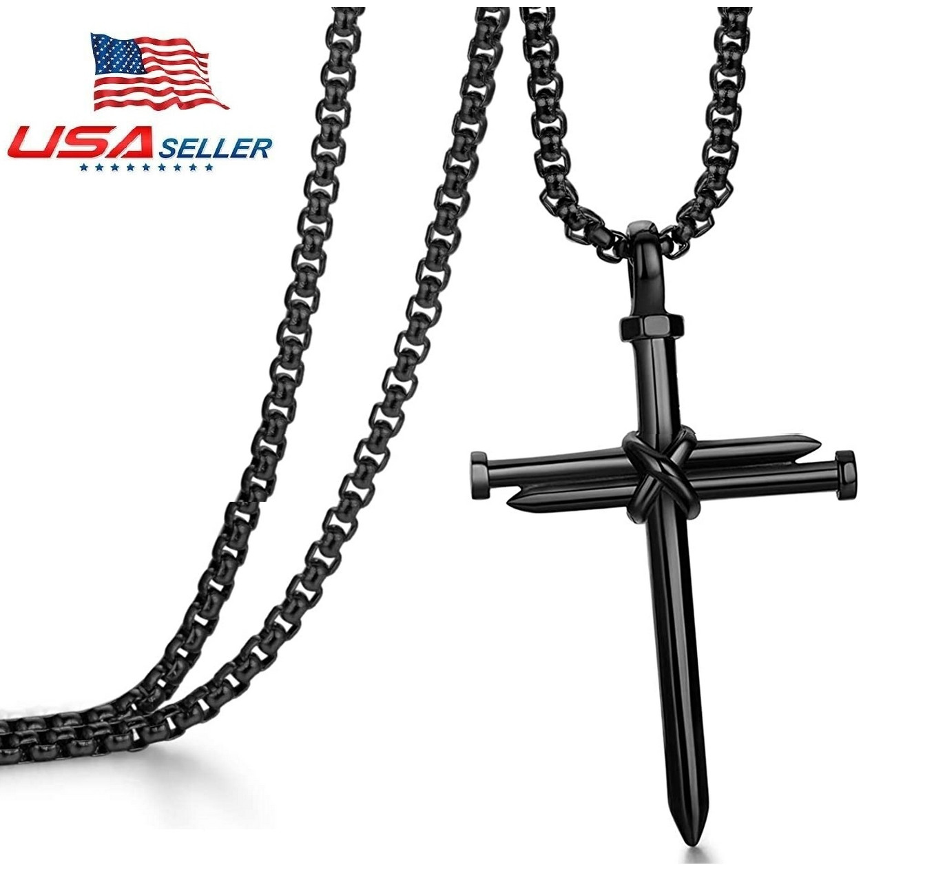 Titanium Steel Cross Pendant 3 Nails Christian Father Men’s Popular Jewelry Gift