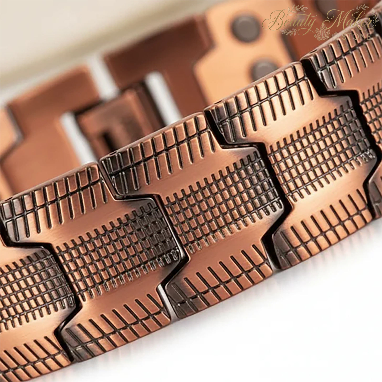 Men Vintage Copper Magnetic Bracelet Retro Link Wristband Classic Gift For Him